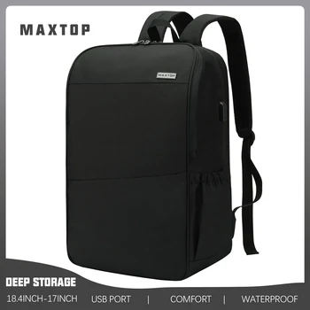 MAXTOP Cestovný Notebook Batoh s USB Nabíjací Port Anti-Theft[Vode Odolný] College Bookbag Hodí 17 Palcový Notebook