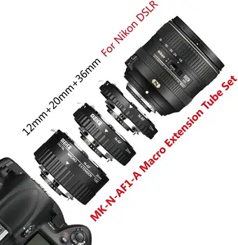 Meike Makro Predĺženie Trubice MK-N-AF1-Automatické Zaostrovanie Pevný Kovový Bajonet pre Nikon D600 D700 D800 D80 D90 D3X00 D5X00 Série