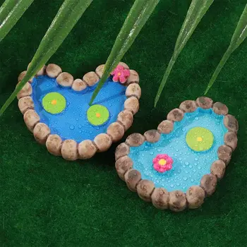 Mini Roztomilý Lotus Rybník Miniatúry Kreslené Rozprávky Záhrade Bazén Figúrky DIY Micro Krajiny Stream Dekorácie