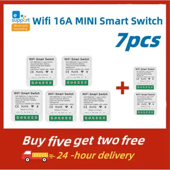 MINI Smart Switch, Wifi, 16A Supporte 2-pásmový Ovládanie Časovač Prepínač Bezdrôtovej komunikácie Mart Domácej Automatizácie Kompatibilný So Alexa Domov