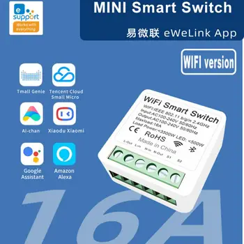 MINI Smart Switch, Wifi, 16A Supporte 2-pásmový Ovládanie Časovač Prepínač Bezdrôtovej komunikácie Mart Domácej Automatizácie Kompatibilný So Alexa Domov MINI Smart Switch, Wifi, 16A Supporte 2-pásmový Ovládanie Časovač Prepínač Bezdrôtovej komunikácie Mart Domácej Automatizácie Kompatibilný So Alexa Domov 2