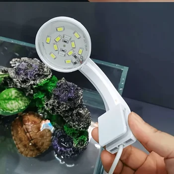 Mini Vodná Tráva Svetlo USB Konektor LED Klip Akvarijné Svetlo Modré a Biele Osvetlenie Pre Sladkovodné akvárium