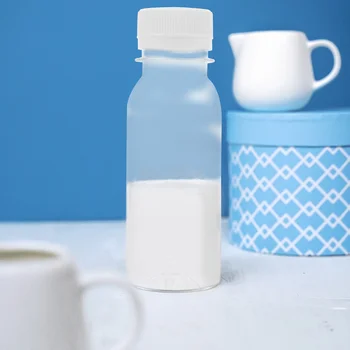 Mlieko Fľaše Plastové Fľaše Opakovane s Vrchnákmi Mini Chladnička Nádoby Šťavy Prázdne Malé Vodné Mlieko Fľaše Plastové Fľaše Opakovane s Vrchnákmi Mini Chladnička Nádoby Šťavy Prázdne Malé Vodné 1