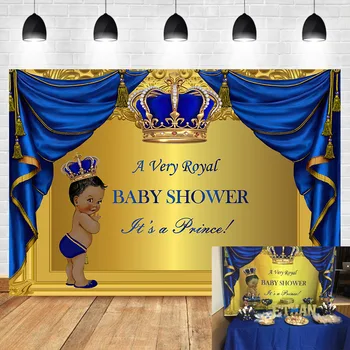 Mocsicka Royal Blue Prince Baby Sprcha Pozadí Kráľovského Princa Baby Sprcha Fotografie Pozadí Vinyl Baby Sprcha Strany Banner