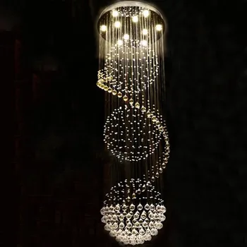 Moderné Dlhé LED Špirála Žijú, Krištáľové Lustre, Osvetlenie Vnútorné Zariadenie pre Schodisko Schodisko Lampa Predviesť, Spálne, Hotelové Haly