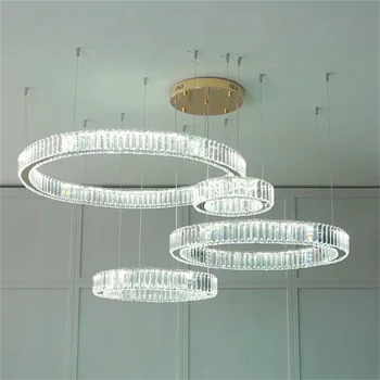 Moderné Kruh zlatých Jednoduchosť LED Luster Jedáleň prívesok Svetlo Hala Obývacia Izba Visí Lampa Spálňa Stropné Svetlá