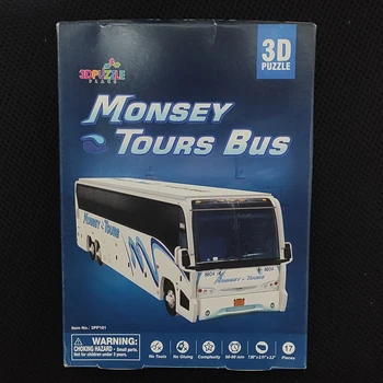 Monsey Zájazdy Autobusom Turistické Automobilovej Dopravy Dopravný prostriedok Tréner 3D Papier Puzzle Budovy Model Hračka Chlapec Dievča Priateľ Cestovné Darček