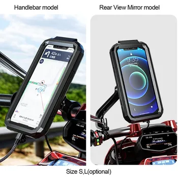 Motocykel, Bicykel Telefón Držiak na Riadidlá Bike Mount Taška Vodotesné puzdro pre iPhone 12 11 Pro Max Samsung 3 6.8