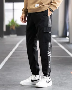 Multi Vrecku Cargo Nohavice pre Mužov Streetwear Bežné Prekladané Neforemné Joggers Športové Nohavice Uvoľnenej Zapadajú Voľné Tepláky Y2k Oblečenie