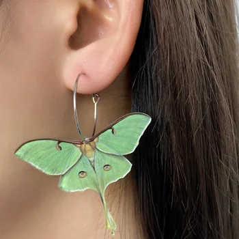 Móda Motýľ Motýľ Hoop Náušnice pre Ženy Akryl Jednoduché Multicolor Zvierat Drop Visieť Náušnice Strany Príslušenstvo Šperky