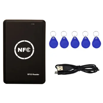 NFC kariet Smart Card Reader 13.56 Mhz Tlačidlo Klon Kopírka IC ID Token Kópiu Rozmnožovacie RFID Odznak Spisovateľ 125Khz Tag Programátor