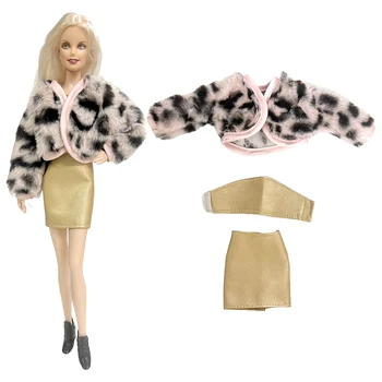NK 1 Sada Bábika nové šaty: zlatý plášť+TOP+sukňa Pre Barbie Doll Oblečenie, Hračky darček k Narodeninám (Len chcú sprevádzať ma ako vy)