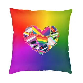 Nordic LGBT Pride Srdce Vankúš na Gauč Mäkké Rainbow Hodiť Vankúš Obývacia Izba Dekorácie obliečka na Vankúš