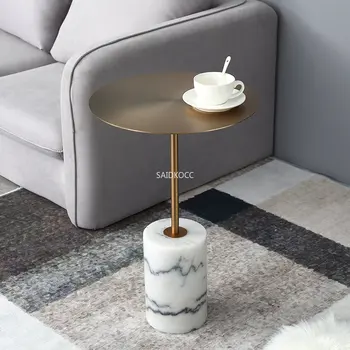 Nordic moderný nábytok do obývacej izby železných kovov kolo prírodný mramor veľkoobchod prispôsobenie strane tabuľky