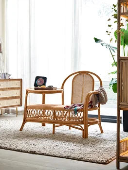 Nordic retro tvorivé ratan stoličky rodine balkón ratan stoličky, gauč, konferenčný stolík integrované domov