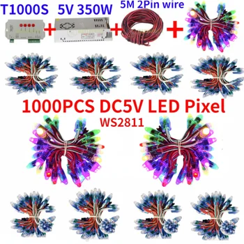 NOVÉ DC5V 500-1000pcs RGB WS2811 IC 12 mm Plná Farba Pixelov LED Modul Svetlo IP68 Vodotesný LED Pixel Svetlo alebo Súpravy pre Billboard