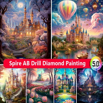 Nové Disney Hrad Diy 5d AB Diamond Maľovanie Súpravy na Vyšívanie Mozaiky Fantasy Krajina Šperky Cross Stitch Domova Plavidlá Darček