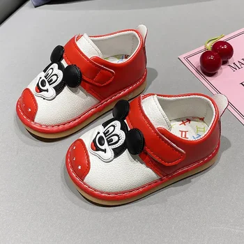 nové karikatúra Disney mickey lete dievčatá anti-kop chlapec s názvom topánky mäkké kožené dieťa, batoľa Princezná topánky