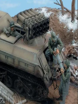 Nové Nezmontované 1/35 Panzer Posádky patria 3 MUŽ (NIE je NÁDRŽ ) Živice Obrázok Nevyfarbené Model Auta