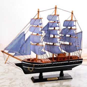 Nové Pirátskej Lodi Model Drevené Plachetnice Štýle Stredomoria Domáce Dekorácie Ručne Vyrezávané Námorných Lodí Model Darček Figúrky