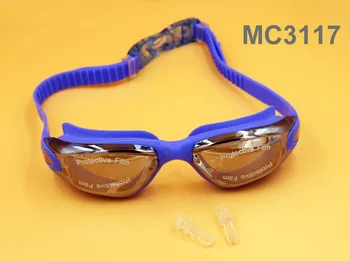 nový dizajn muž žena unisex povlak zrkadlové dospelých anti fog Nepremokavé plavecké okuliare, plavecké okuliare zdarma veľkosť B42003