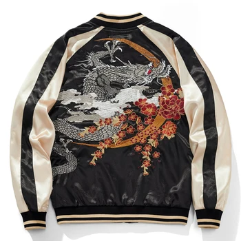 Nový Čínsky štýl, nádherné výšivky drak vzor bunda, Yokosuka mužov na jar a na jeseň raglan farby zodpovedajúce kabát