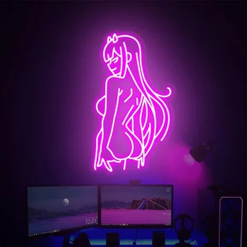 Nula Dva Neónový nápis Led Estetické Roztomilý Flex Light Prihláste sa pre vnútorné Miestnosti Steny Výzdoba Anime Spálne Dekorácie, Party Decor Art