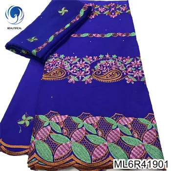 Nádherné Krásne Etnický Štýl Výšivky Dizajn Nigérijský Swiss Voile Čipky Textílie Party Šaty ML6R419
