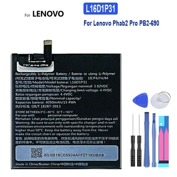 Náhradné Batérie L16D1P31 4050mAh Pre Lenovo Phab 2 Pro 2Pro Phab2 Pro PB2-690 PB2-690N PB2-690M PB2-690Y Tablet Batérie