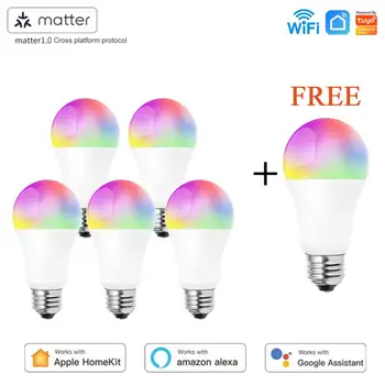 Ohľadu na to, WiFi Smart LED Žiarovka E27 9W TUYA/Smart Život RGBCW Také Inteligentné Lampy Podporu Alexa Domovská stránka Google Homekit Ovládanie