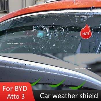 Okno Clonu Pre BYD atto 3 slnečný a daždivé windows obočie a štíty špeciálne dekoratívne dážď prúžky na auto modifikácia