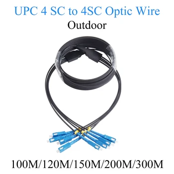Optické Rozšírenie Drôt UPC 4 SC-4 SC Single-mode 4-core Vonkajšie Previesť Patch Kábel 100M/120M/150M/200/300 M Optického Kábla