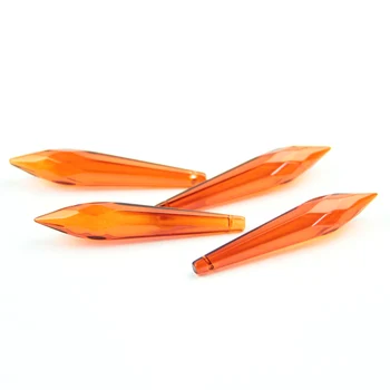 Oranžová Farba 38mm/63mm/76 mm Sklo Cencúľ Luster Kvapky Krištáľový Luster Časti Crystal Prism Prívesok Kvapka