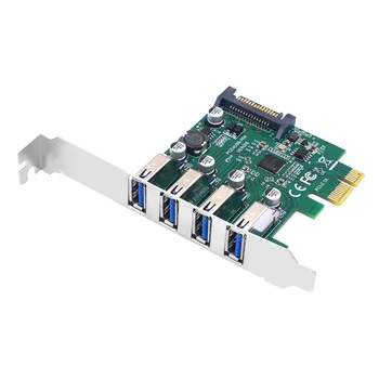 PCIE 1X do USB3.2 Rozširujúca Karta PCI-E 4 Porty USB3.2 Adaptér Násobiteľ PCI-E 1X 4X 16X Radič Pridať Jeden Karty 5Gbps