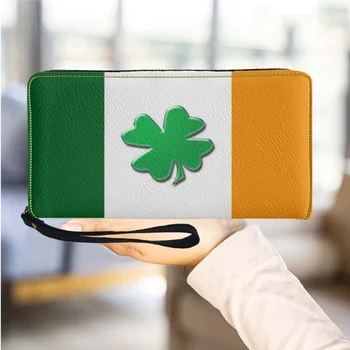Peňaženky pre Ženy, Luxusné Írsky Deň Zelená Ďatelina Dámske Peňaženky, Kožené Peňaženky St Patricks Day Šťastie, Ďatelina Dievčatá Peniaze Tašky