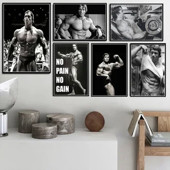 Plagát Vytlačí olejomaľba Arnold Schwarzenegger Kulturistike, Fitness GYM Workout Wall Art Obrázky Domova