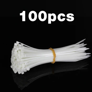 Plastové nylon kábel kravatu 100 KS čierna 2.5X200 kábel kravatu stanovenie krúžok 3.5X150 kábel kravatu zips s 3.5X400 self-locking