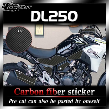 Pre Suzuki DL250 3D carbon fiber ochranné nálepky film upravené doplnky, nepremokavé, odolné proti poškriabaniu a opotrebovaniu