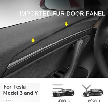 pre Tesla Model 3 Model Y 2017 2018 2019 20202 2021 2022 Auto Interiérové Dvere Panel Nálepky taliansky Premium Semiš Kryt Príslušenstvo