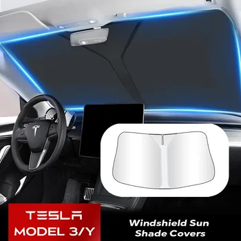 Pre Tesla Model 3 Y Čelného Skla Slnečník Zahŕňa Automobilový Predné Okno, Clony Proti Oslneniu Opaľovací Krém Parasol Slnečník Kempovanie Turistika