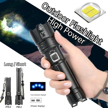 Prenosné LED Baterky USB Nabíjateľné XHP70 P90 Nepremokavé Lampa Zoom 26650 Silné Svetlo, Pochodeň pre Kempovanie Turistika Rybolov