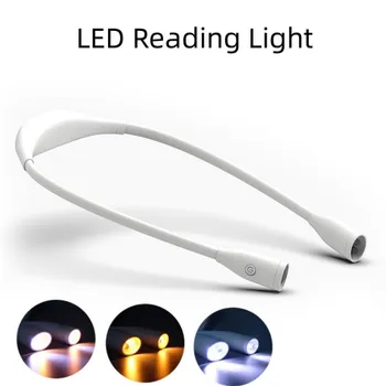 Prenosné LED Svetla na Čítanie, Nabíjateľná Batéria Stolná Lampa Na Čítanie Knihy Vonkajšie Beh Pamäť Hadice Camping Svetlo Krku-Ohlávka
