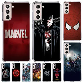 Punisher Marvel Spider Man Funda pre Samsung Galaxy S22 S23 Ultra 5G S20 S21 FE S9 S10e S8 S10 Plus Jasné Soft Telefón puzdro