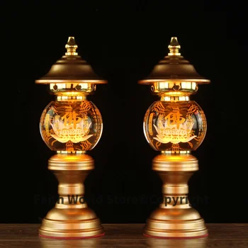 PÁR 2 ks veľké vysoký stupeň Budhizmus uctievanie LED lampa DOMÁCEJ svätyne Chrámu zakotviť Šakjamúni guanyin buddha Žehnaj bezpečnosti zdravia