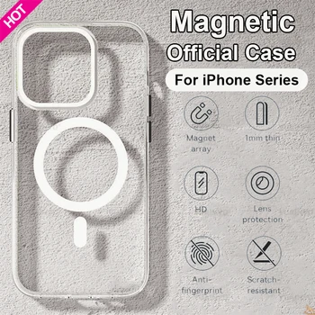 Pôvodný Pre Magsafe Magnetické Bezdrôtové Nabíjanie puzdro Pre iPhone 14 13 12 11 Pro Max Plus Mini X XS XR SE Jasné Kryt Príslušenstvo