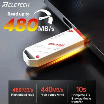 Reletech Elite7 Pro USB 3.2 ssd si Prečítajte 480MB/s Prenosné SSD High Speed USB Flash Disk USB Gen 2 Palcom Pohon,Biela