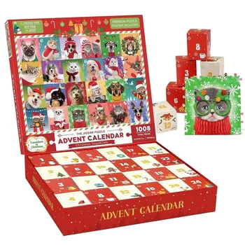 Roztomilý Pes Puzzle Adventný Kalendár Skladačka Nevidiacich Darčeka Vianočné Odpočítavanie Kalendár Deti Obľúbené Vianočné Darčeky
