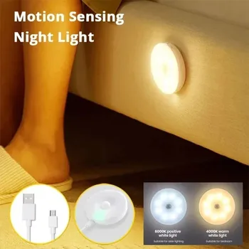 Senzor Svetla USB Nočné Svetlo LED Svietidlo S vypínačom Nabíjateľná Cievky Svetlá Pre Kuchyne, Schody Chodbe Skrine, Spálne