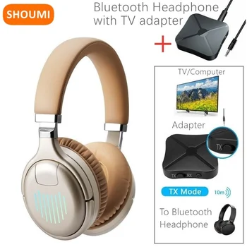 Shoumi Bezdrôtové Slúchadlá Lacné Bluetooth, TV Headset s Bluetooth Adaptér Televízie Slúchadlá pre TV Počítač Adaptér Prilba
