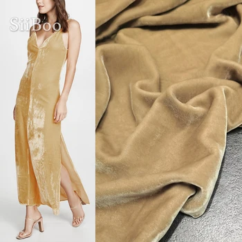 Siiboo prirodzený hodvábny zamat textílie pre ženské ženy šaty, nohavice sako mäkké Tissu sk velours de soie sp6412